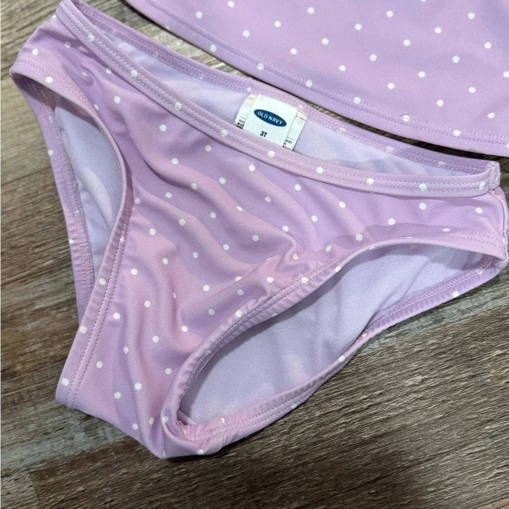 Old Navy Toddler 3T Lavender Polka Dot Two-Piece Swimsuit